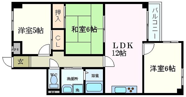 打出駅 徒歩7分 3階の物件間取画像